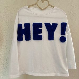 Zara Girls HEY long sleeve tee size 8